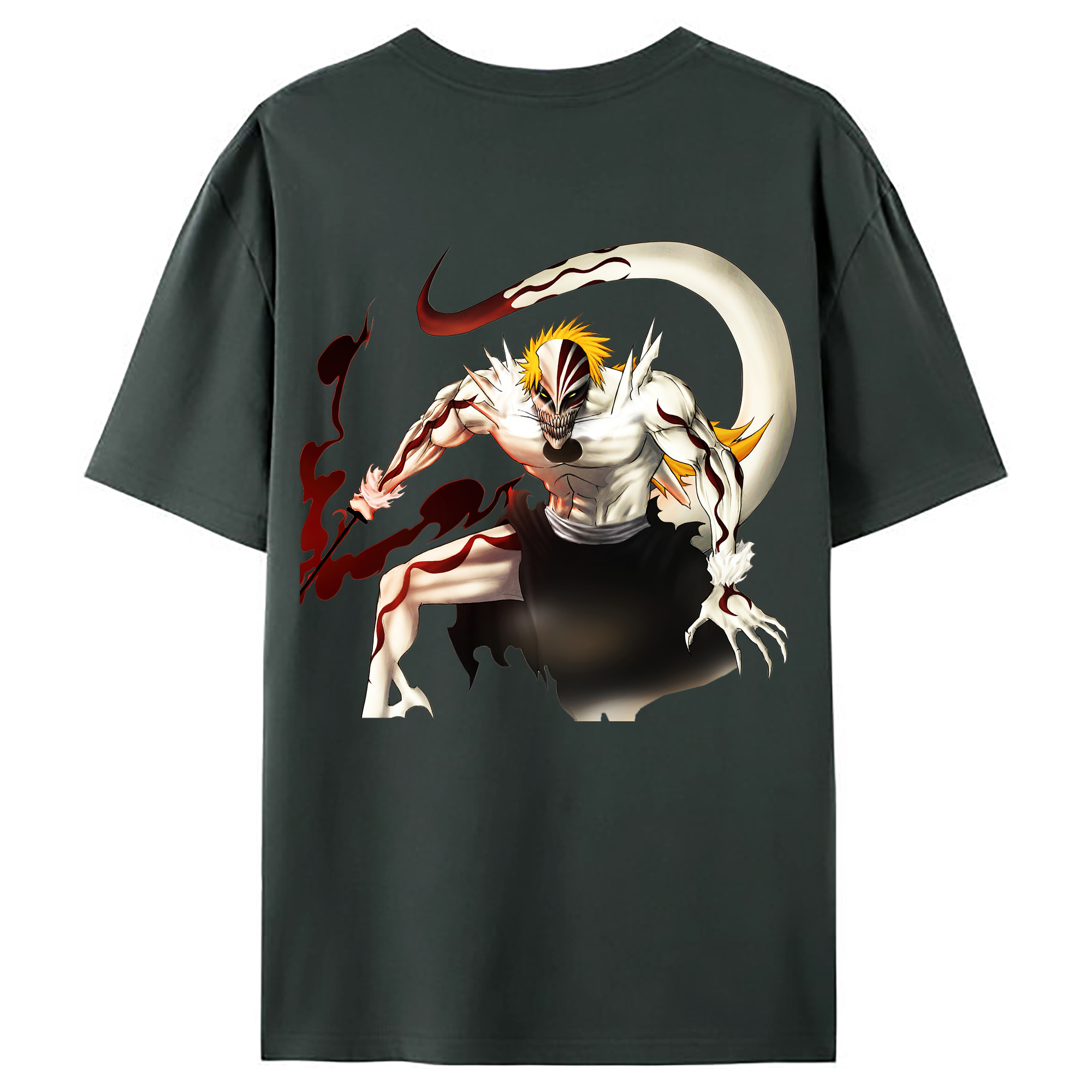 （画像用） ブリーチ 黒崎一護（くろさき いちご）BLEACH Kurosaki Ichigo 綿100％ メンズ半袖Tシャツ（バックプリント） 通気性